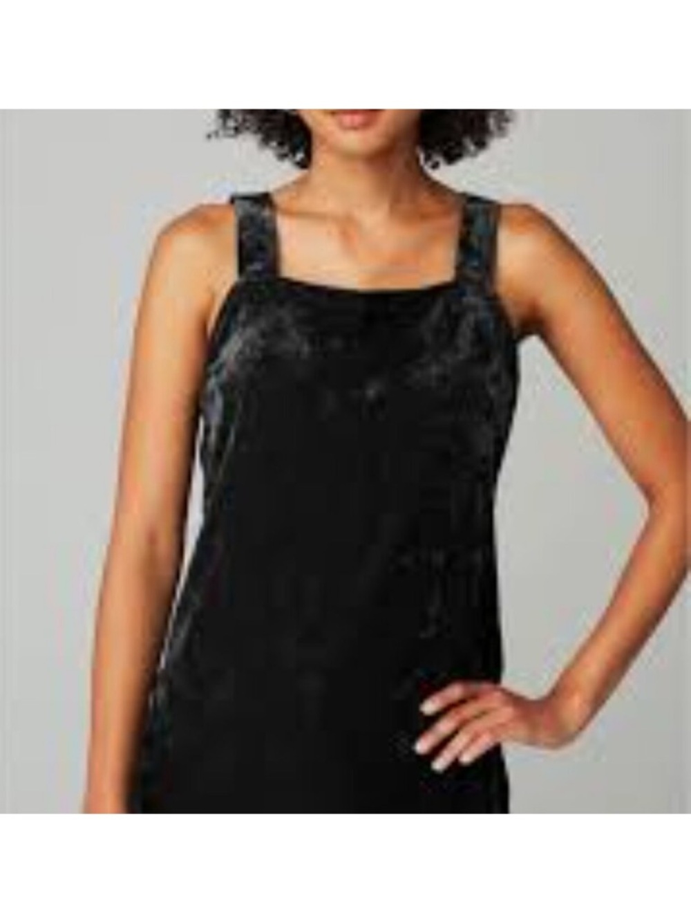 J. Jill crushed velvet wide strap sleeveless black tank top size small TALL
